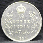 Quarter Rupees 1910 Edward VII Silver coins