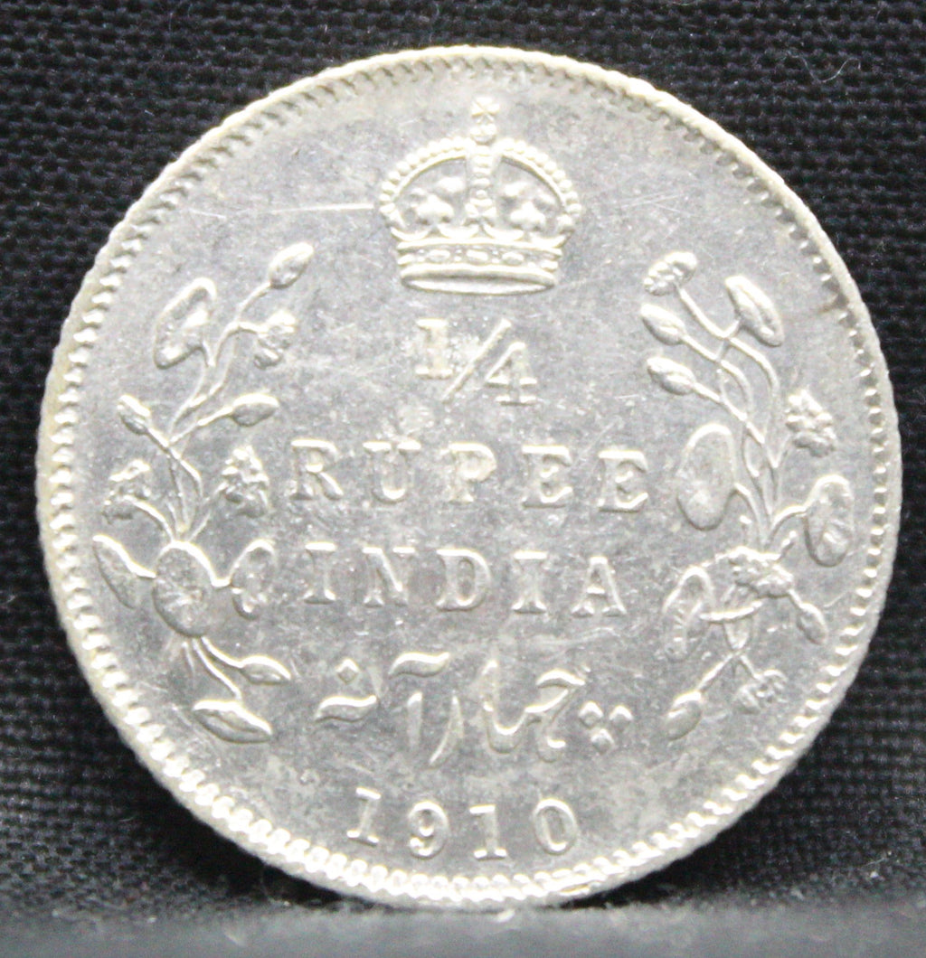 Quarter Rupees 1910 Edward VII Silver coins