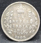 Quarter Rupees 1903 Edward VII Silver coins