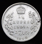 Quarter Rupees 1903 Edward VII Silver coins