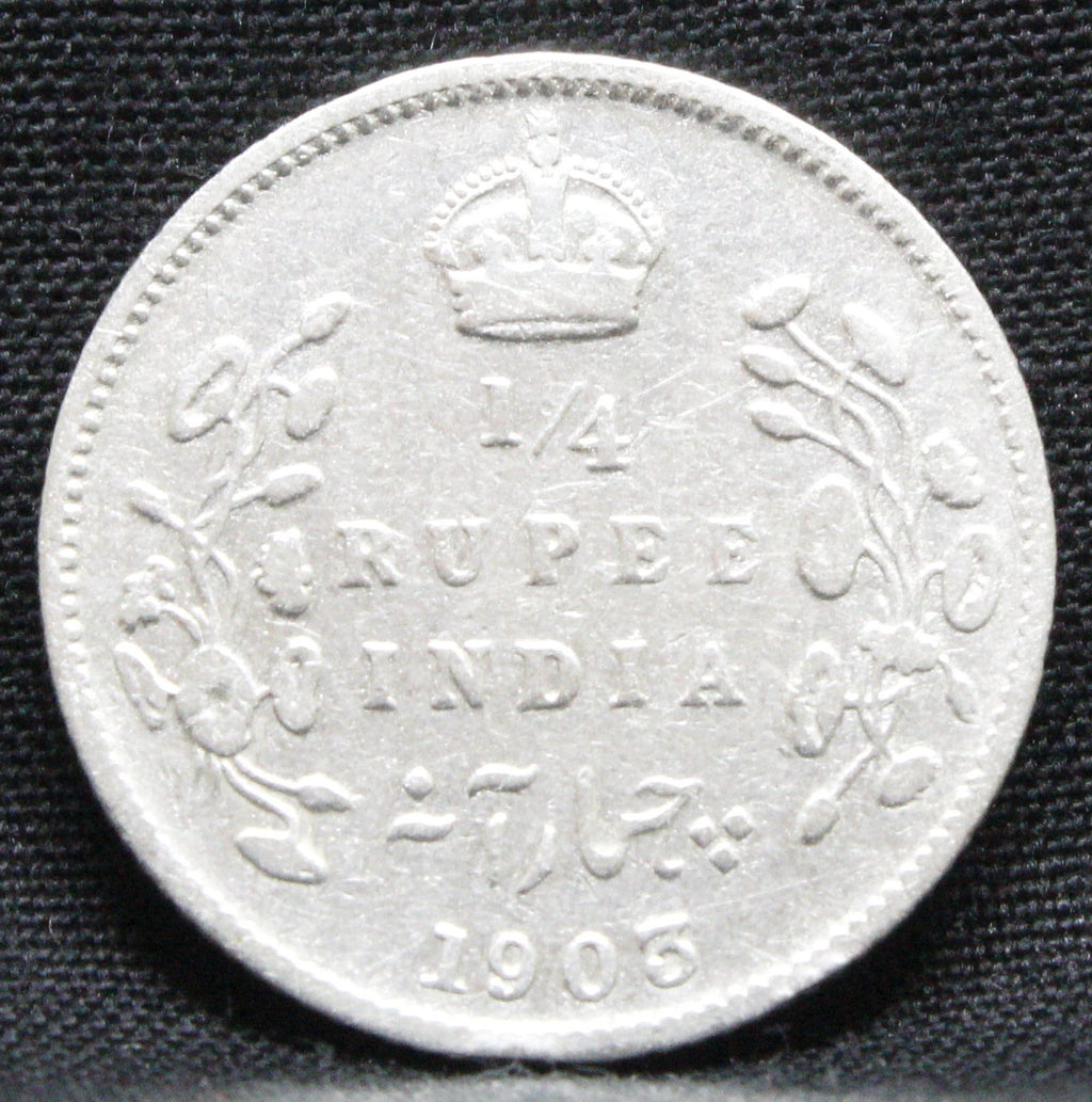 Quarter Rupees 1903 Edward VII Silver coins