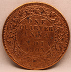 Quarter Anna 1903 Edward VII Bronze coins