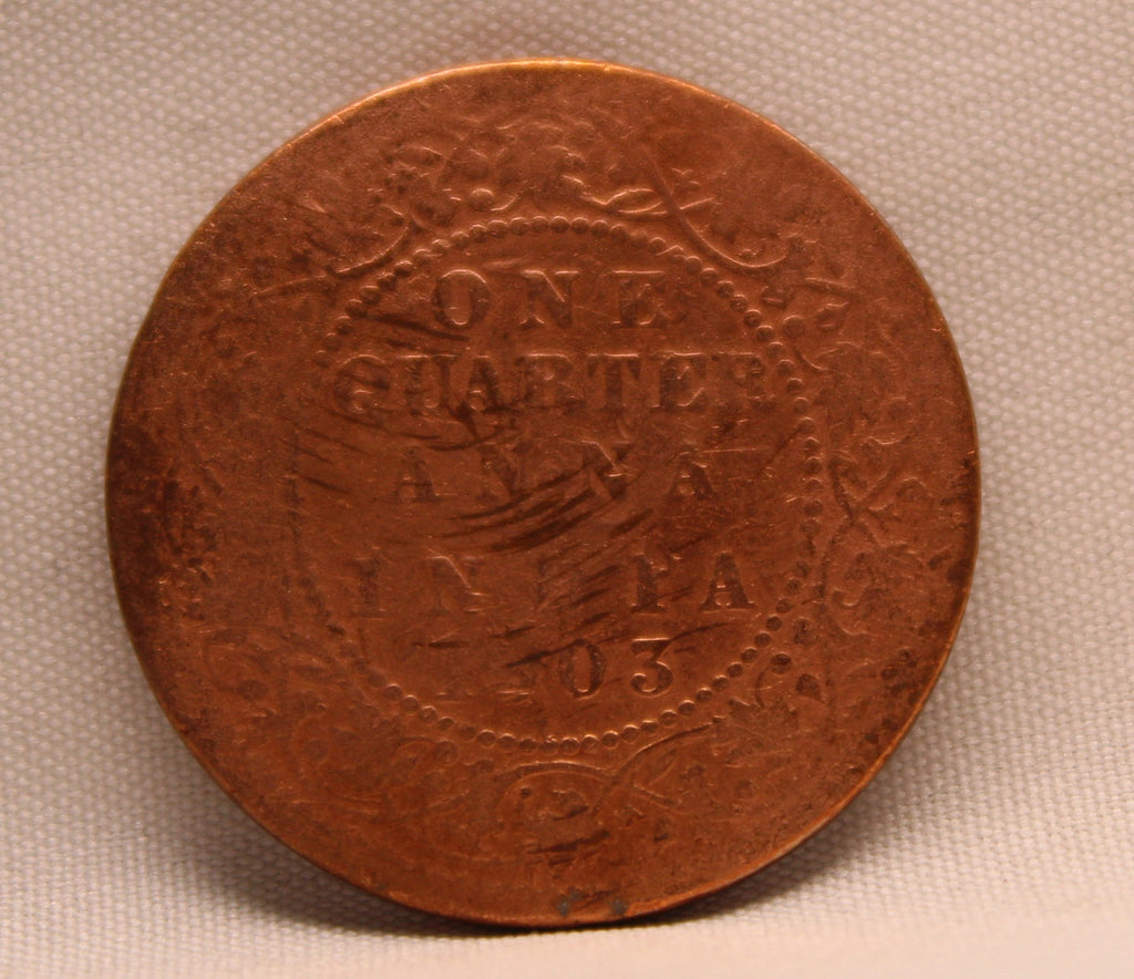 Quarter Anna 1903 Edward VII Bronze coins