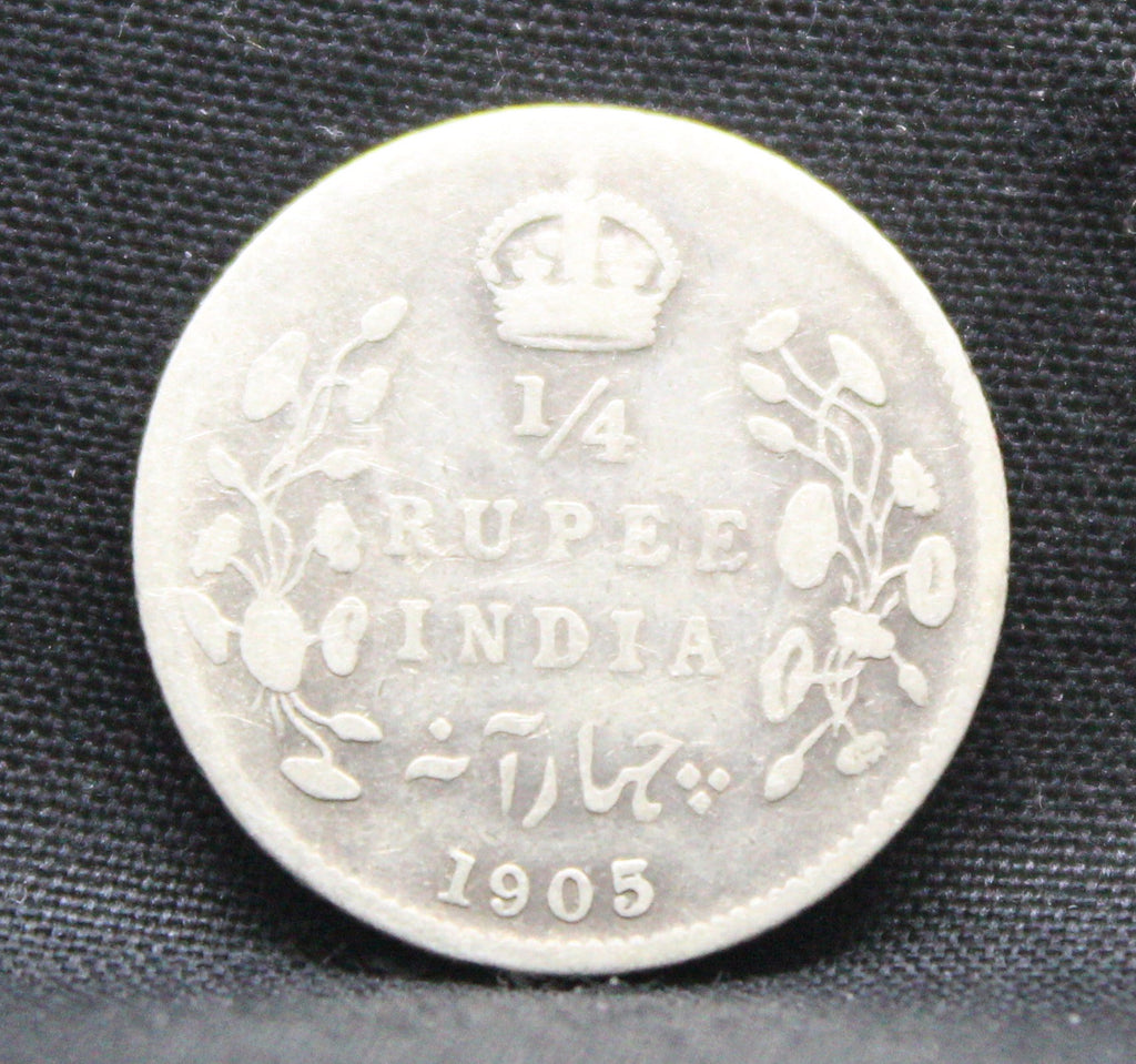 Quarter Rupees 1905 Edward VII Silver coins