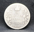 Quarter Rupees 1905 Edward VII Silver coins