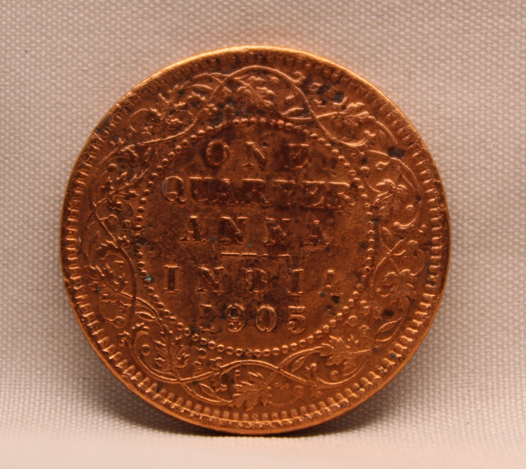 Quarter Anna 1905 Edward VII Bronze coins