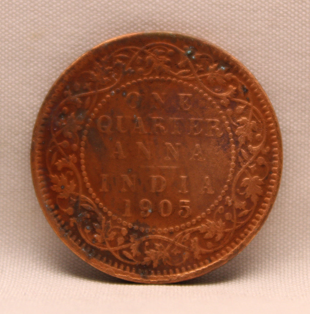 Quarter Anna 1905 Edward VII Bronze coins