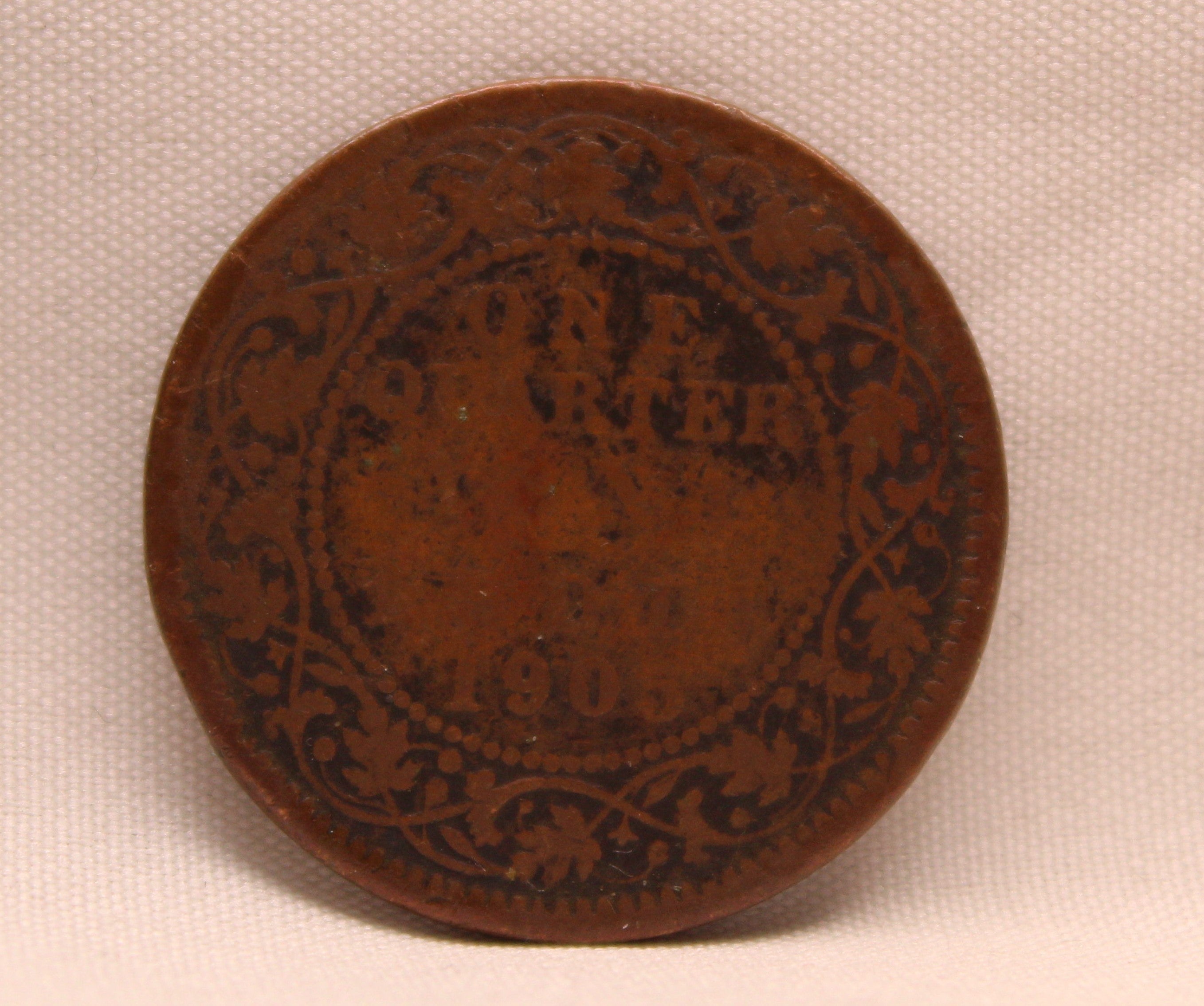 Quarter Anna 1905 Edward VII Bronze coins