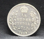 Quarter Rupees 1905 Edward VII Silver coins