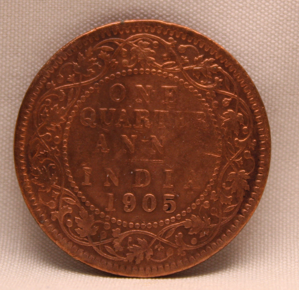 Quarter Anna 1905 Edward VII Bronze coins