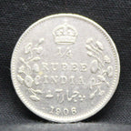 Quarter Rupees 1906 Edward VII Silver coins
