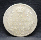 Quarter Rupees 1906 Edward VII Silver coins