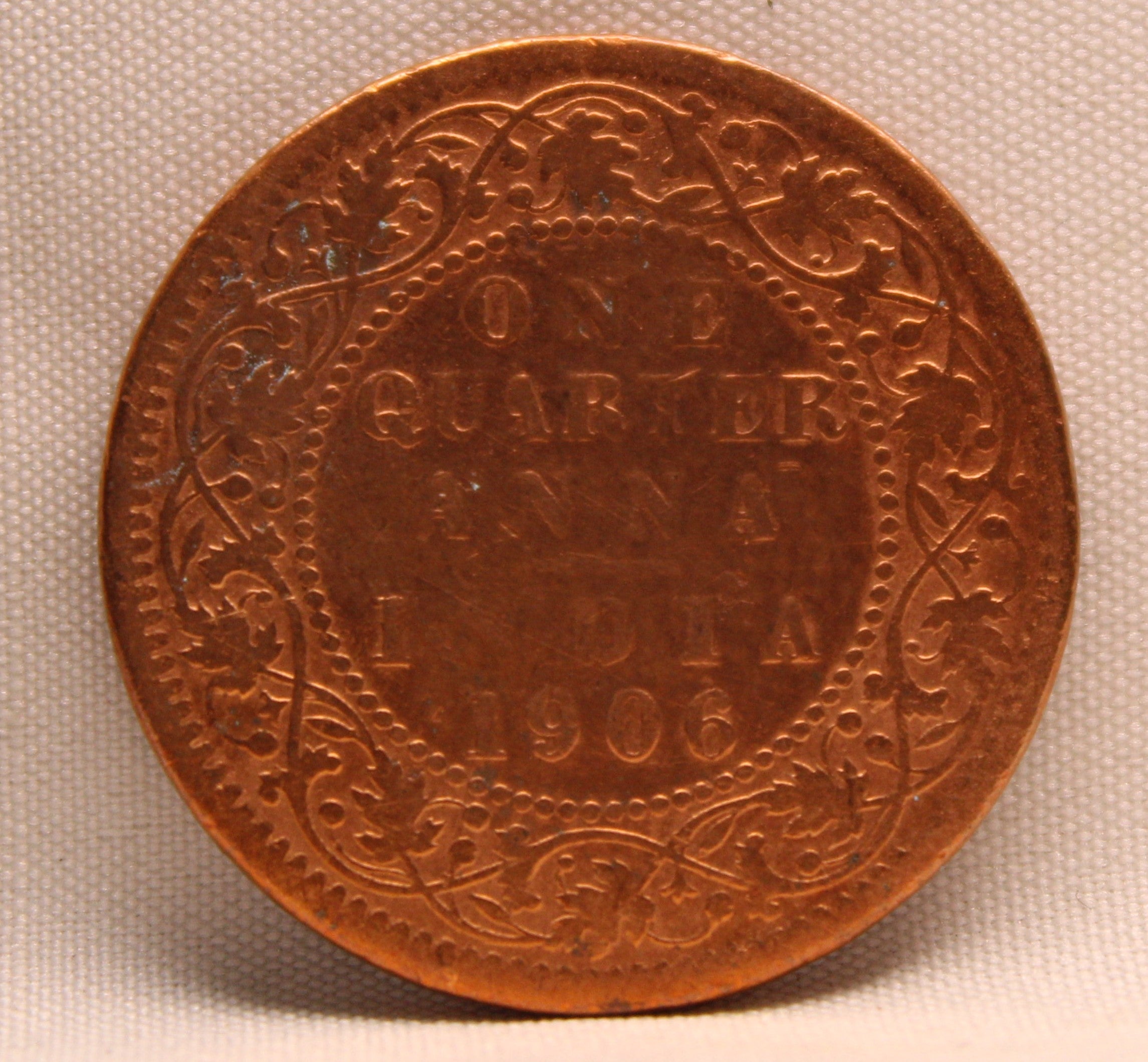 Quarter Anna 1906 Edward VII Bronze coins