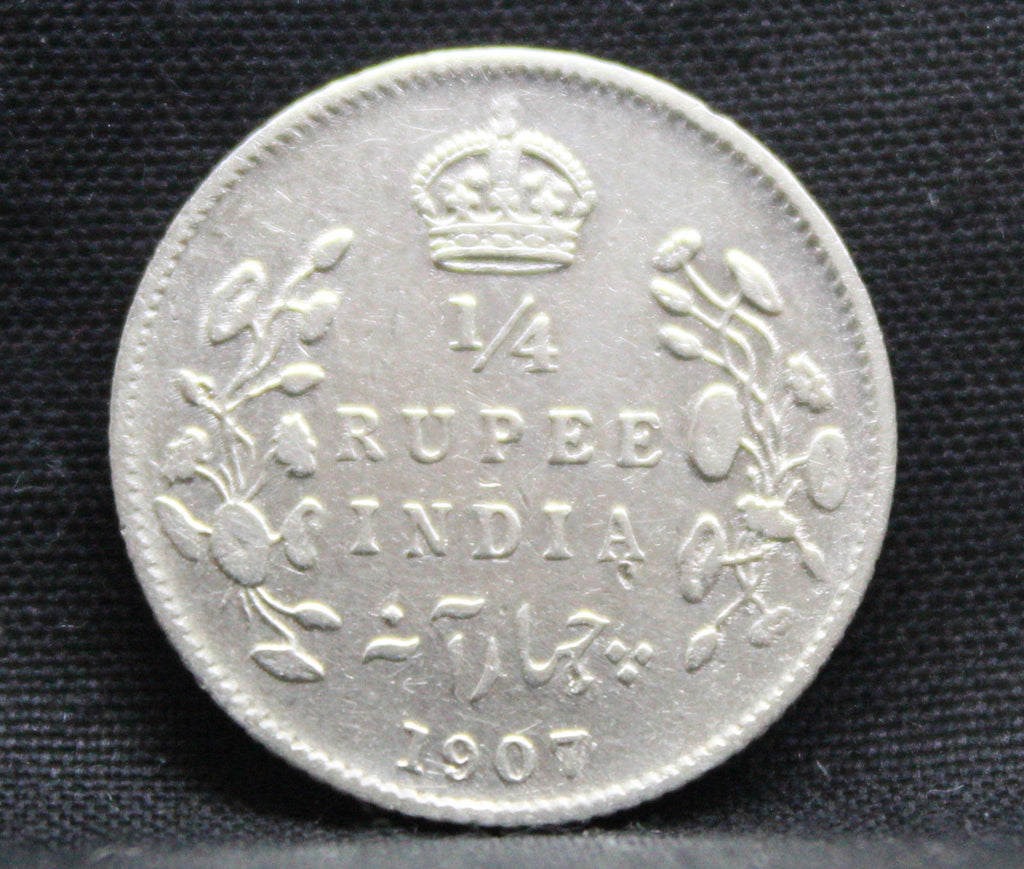 Quarter Rupees 1907 Edward VII Silver coins