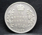 Quarter Rupees 1907 Edward VII Silver coins