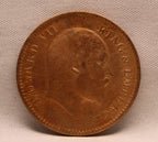 Quarter Anna 1907 Edward VII Bronze coins