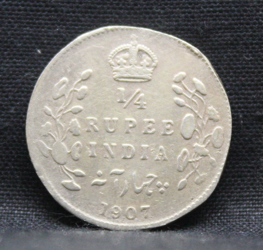 Quarter Rupees 1907 Edward VII Silver coins