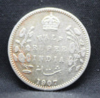 Half Rupee 1907 Edward VII Silver coins