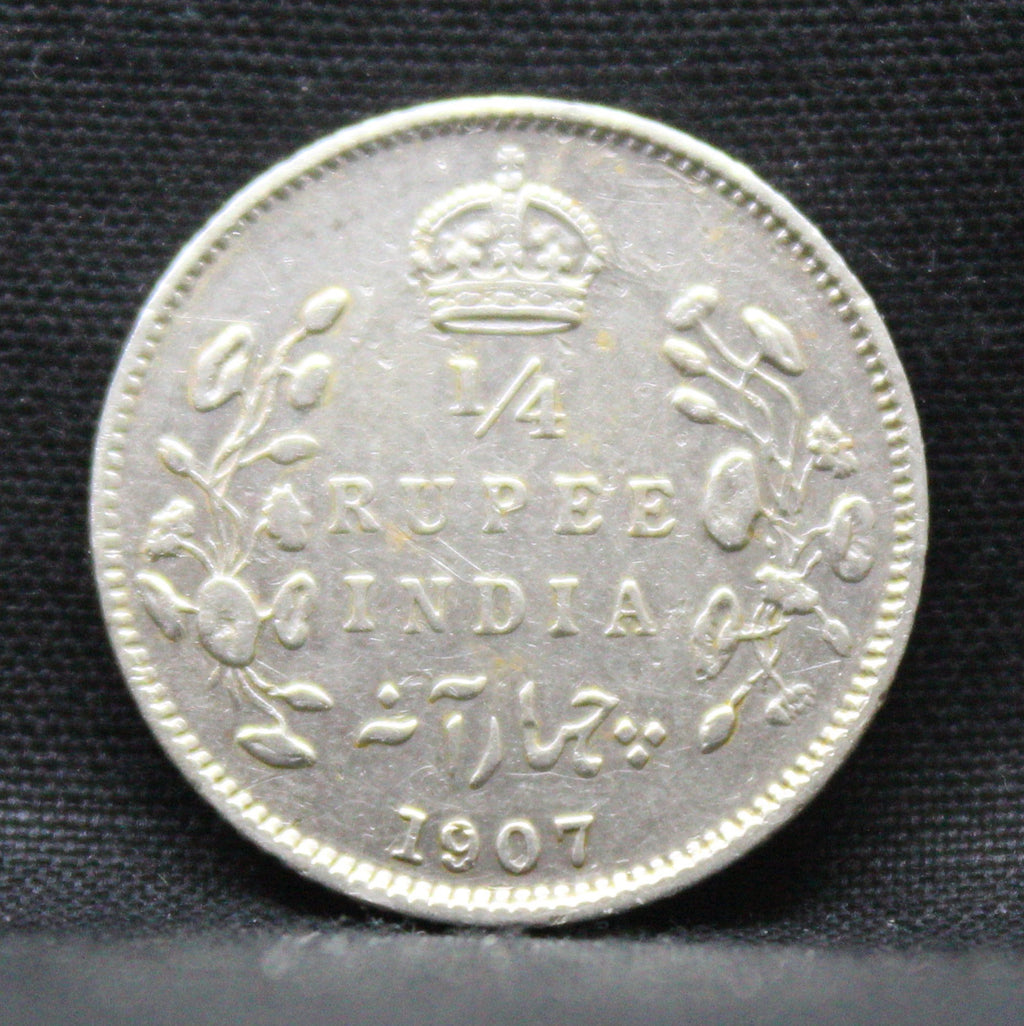 Quarter Rupees 1907 Edward VII Silver coins