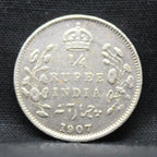 Quarter Rupees 1907 Edward VII Silver coins