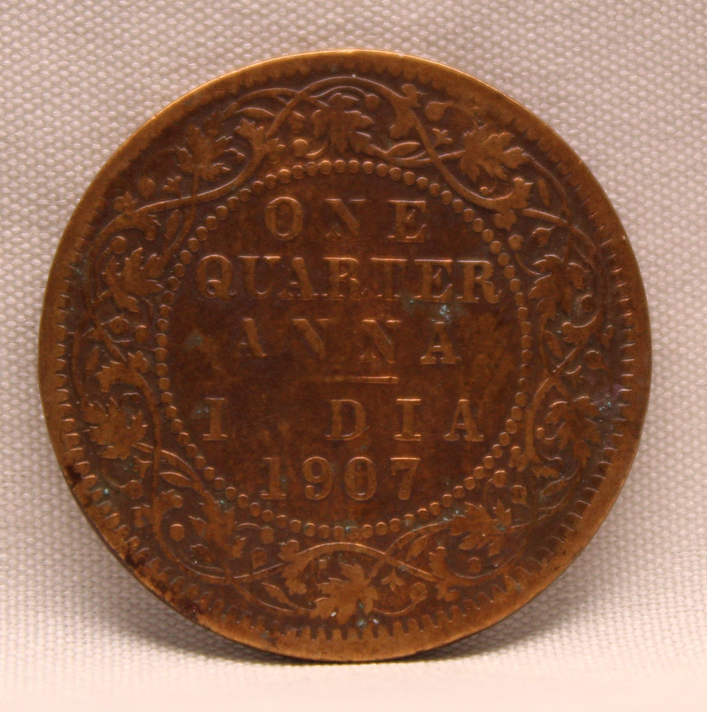 Quarter Anna 1907 Edward VII Bronze coins