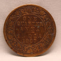 Quarter Anna 1907 Edward VII Bronze coins