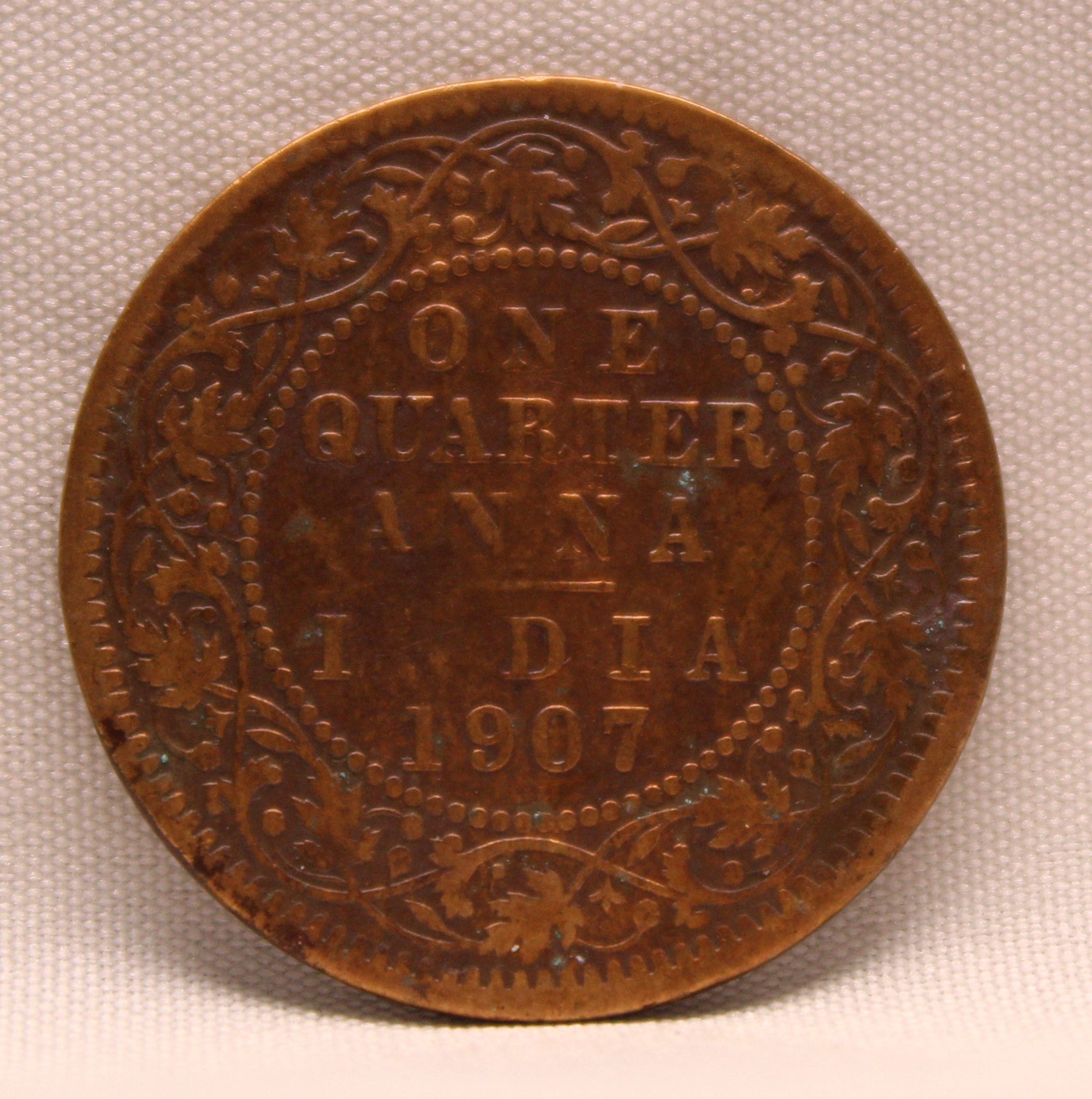 Quarter Anna 1907 Edward VII Bronze coins