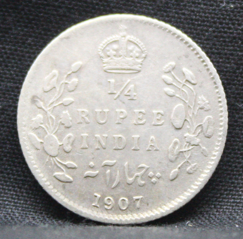 Quarter Rupees 1907 Edward VII Silver coins