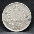 Quarter Rupees 1907 Edward VII Silver coins
