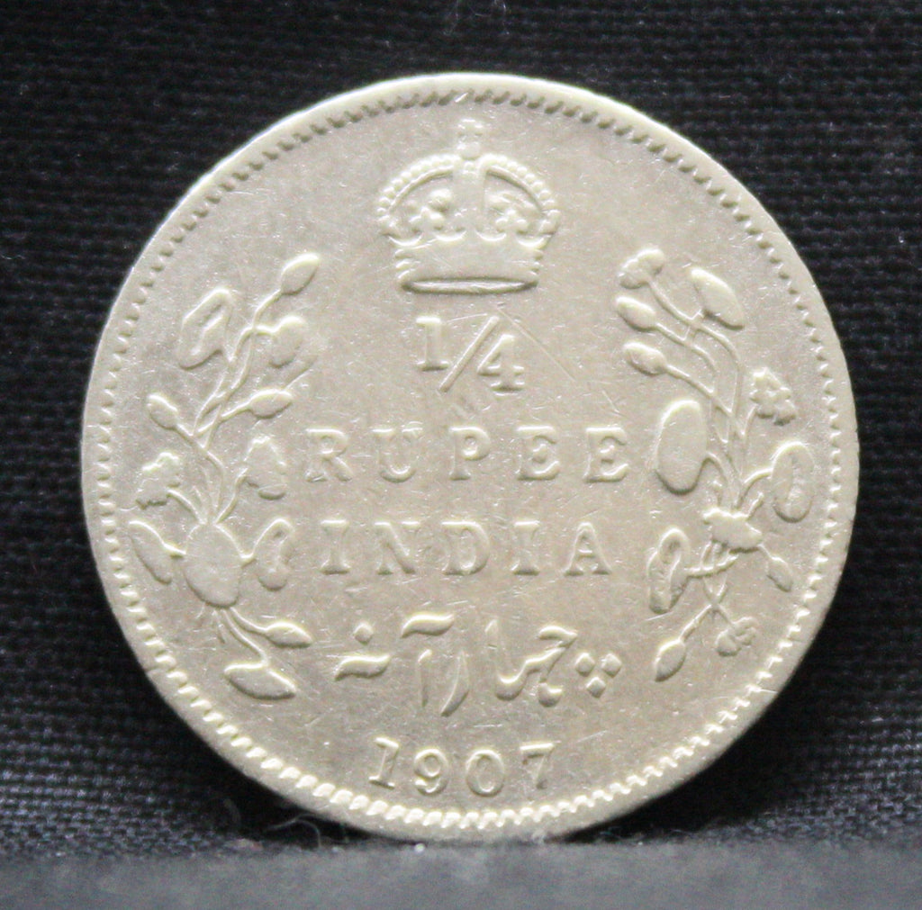 Quarter Rupees 1907 Edward VII Silver coins