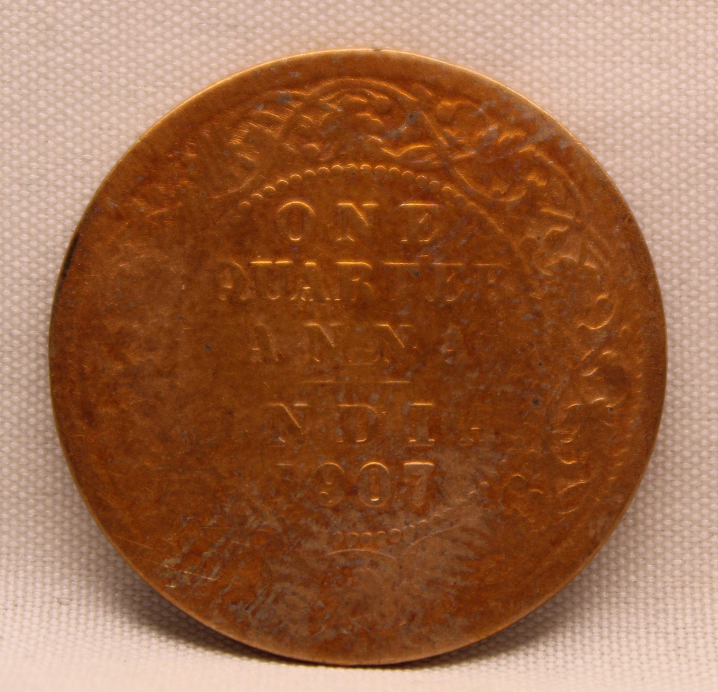Quarter Anna 1907 Edward VII Bronze coins
