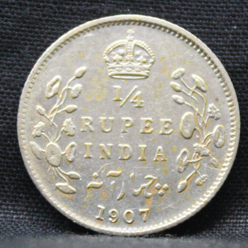 Quarter Rupees 1907 Edward VII Silver coins