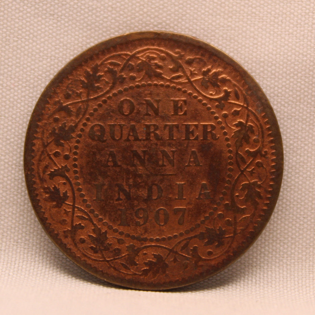 Quarter Anna 1907 Edward VII Bronze coins