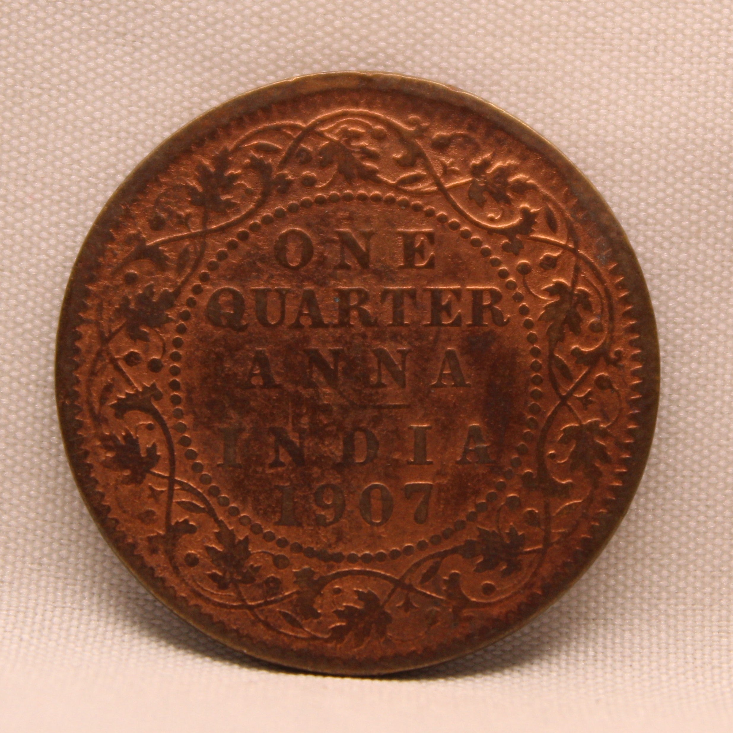 Quarter Anna 1907 Edward VII Bronze coins