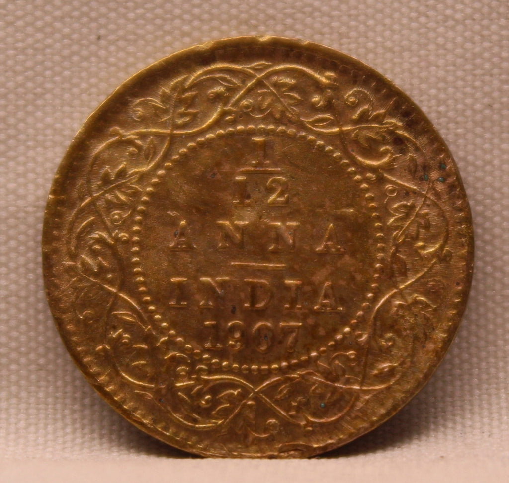 1\12 Anna 1907 Edward VII Copper coins