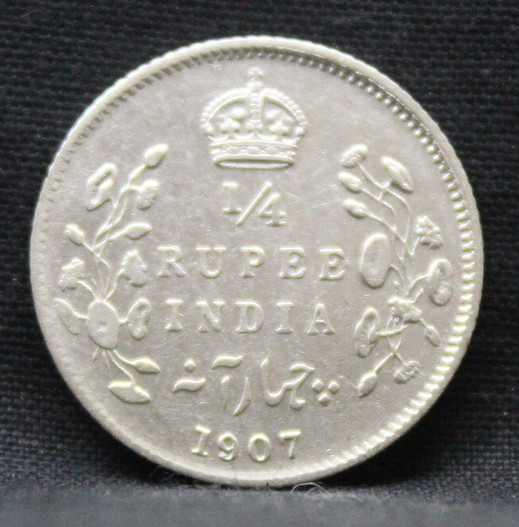 Quarter Rupees 1907 Edward VII Silver coins