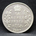Quarter Rupees 1907 Edward VII Silver coins