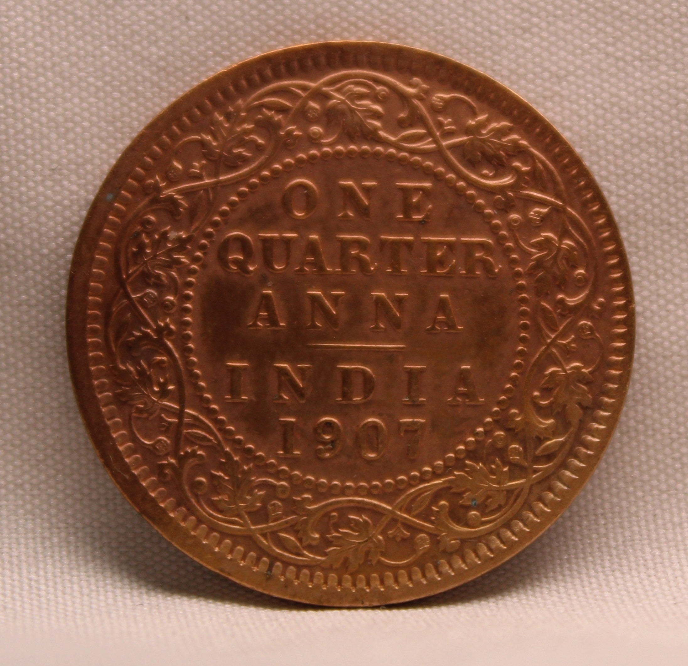 Quarter Anna 1907 Edward VII Bronze coins