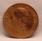 Quarter Anna 1907 Edward VII Bronze coins