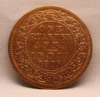 Quarter Anna 1907 Edward VII Bronze coins