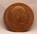 Quarter Anna 1907 Edward VII Bronze coins