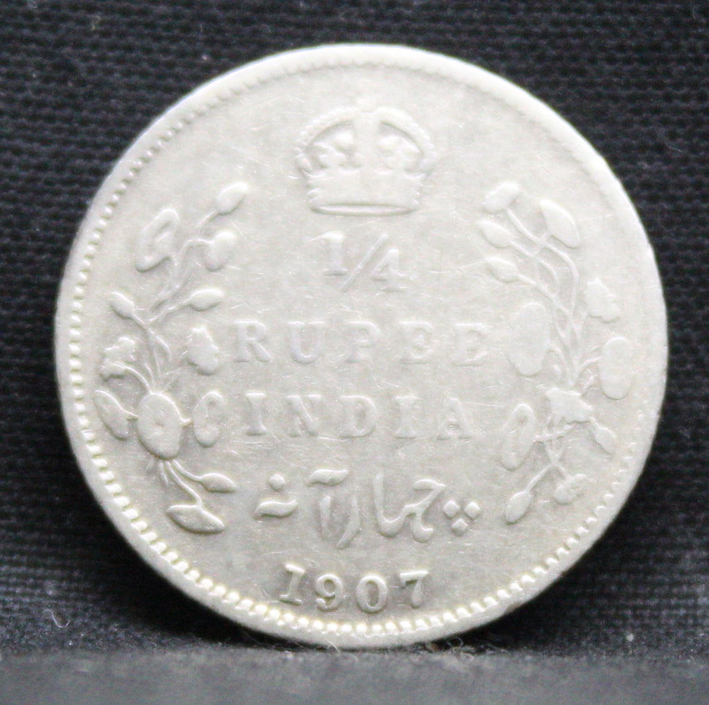 Quarter Rupees 1907 Edward VII Silver coins
