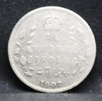 Quarter Rupees 1907 Edward VII Silver coins