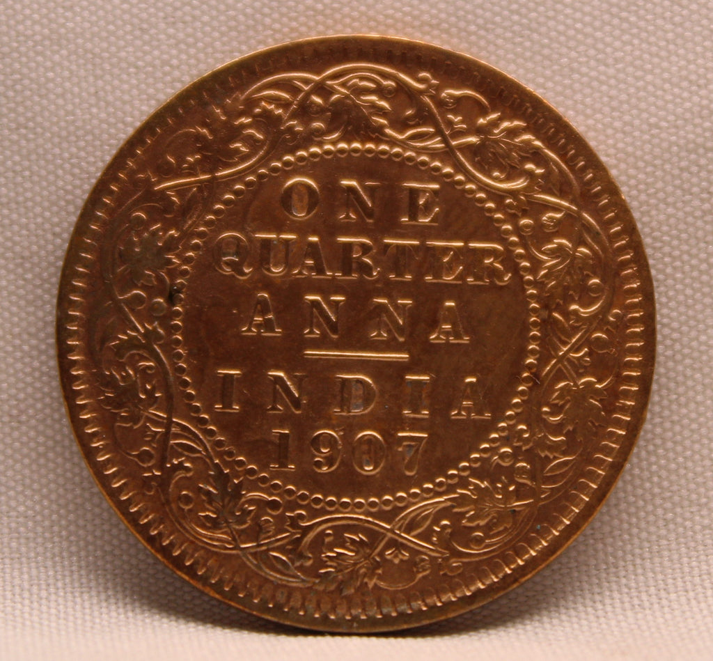 Quarter Anna 1907 Edward VII Bronze coins