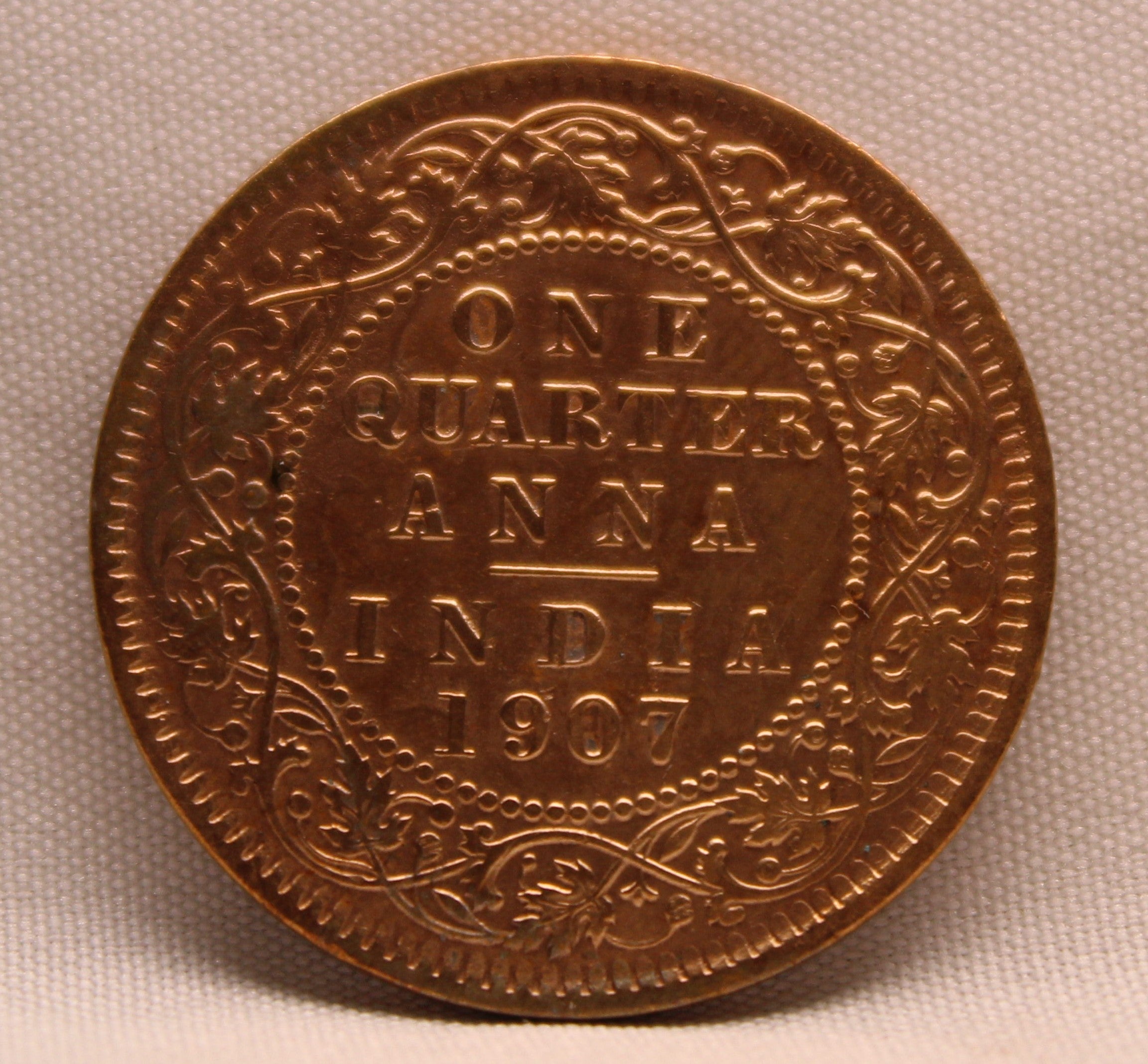 Quarter Anna 1907 Edward VII Bronze coins