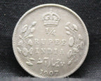 Quarter Rupees 1907 Edward VII Silver coins