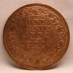 Quarter Anna 1907 Edward VII Bronze coins