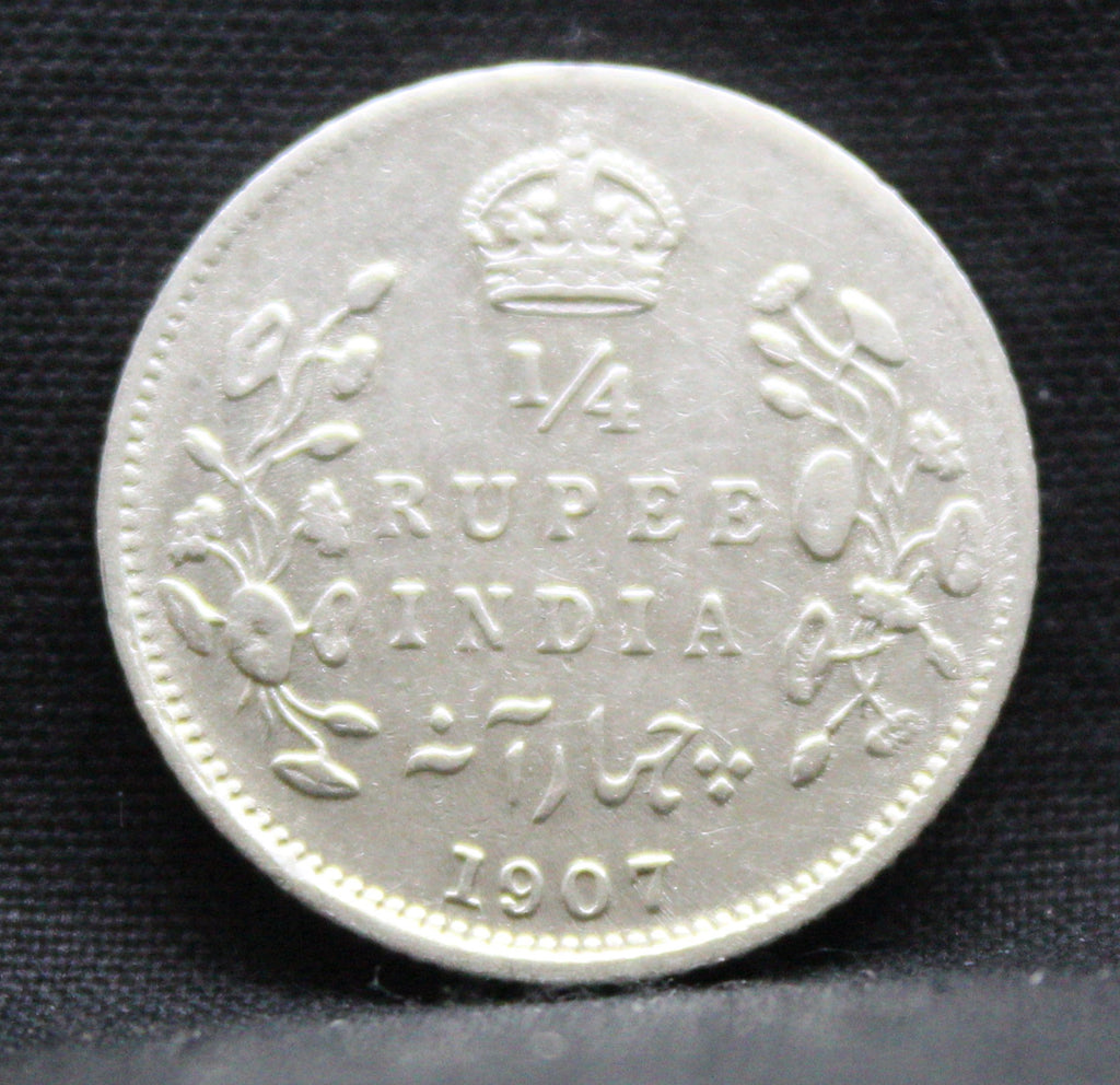 Quarter Rupees 1907 Edward VII Silver coins