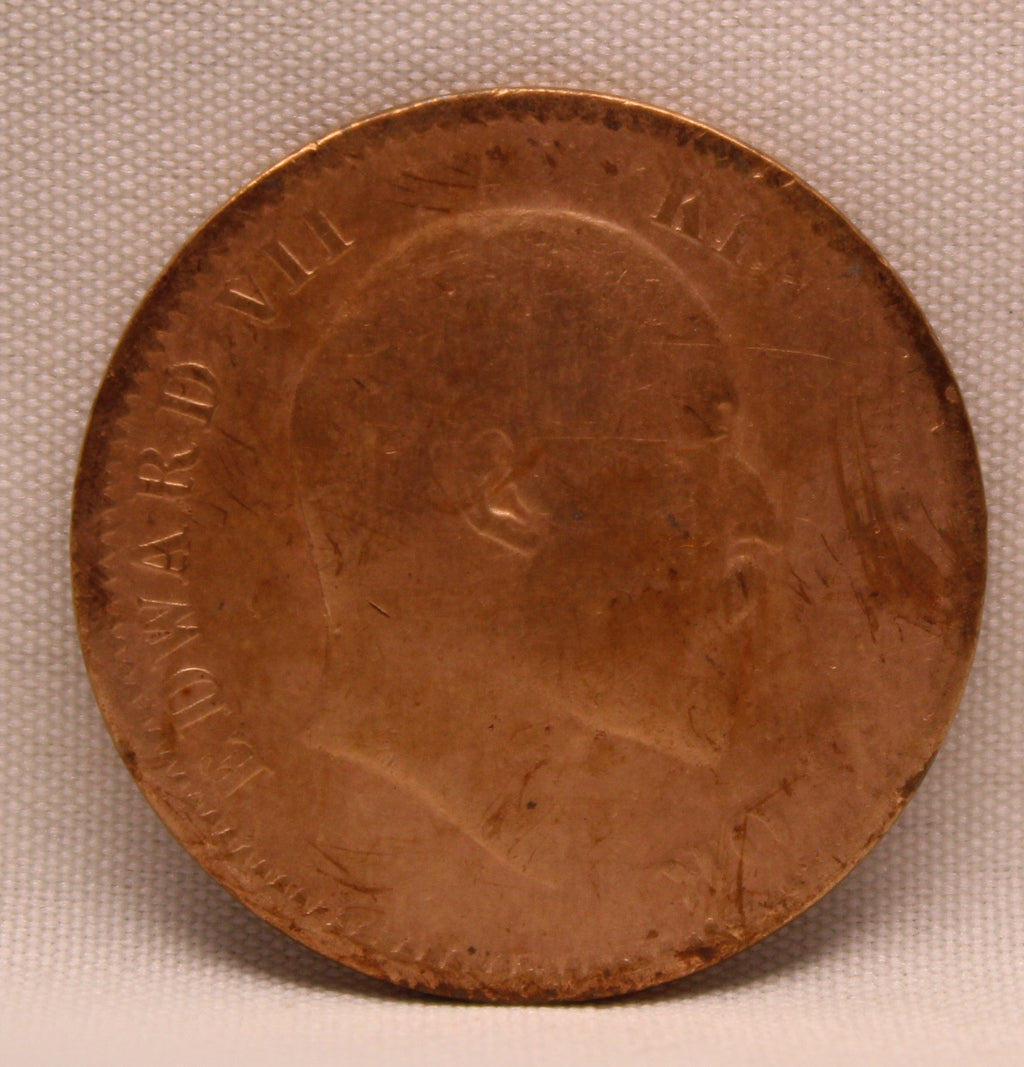 Quarter Anna 1907 Edward VII Bronze coins