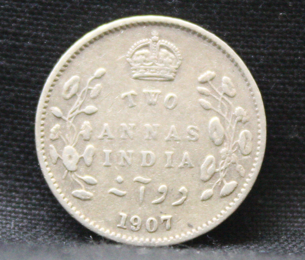 2 Annas 1907 Edward VII Silver coins